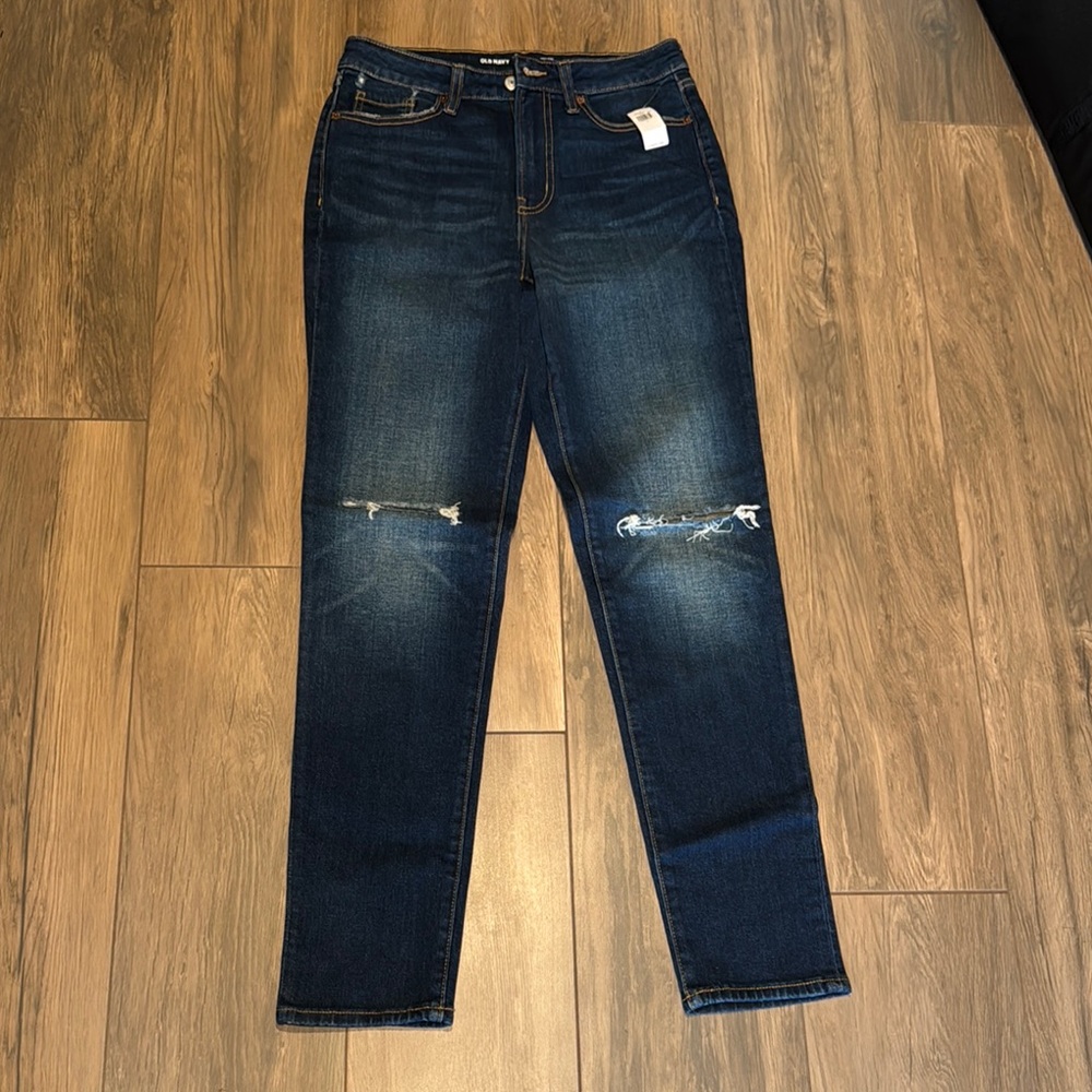 Dark Blue Distressed Jeans